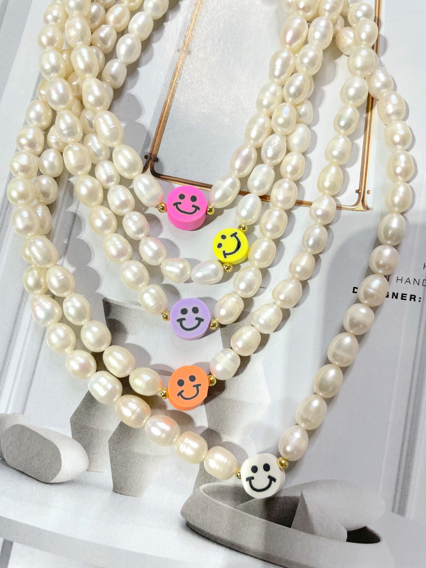 Pearl Necklace with happy face