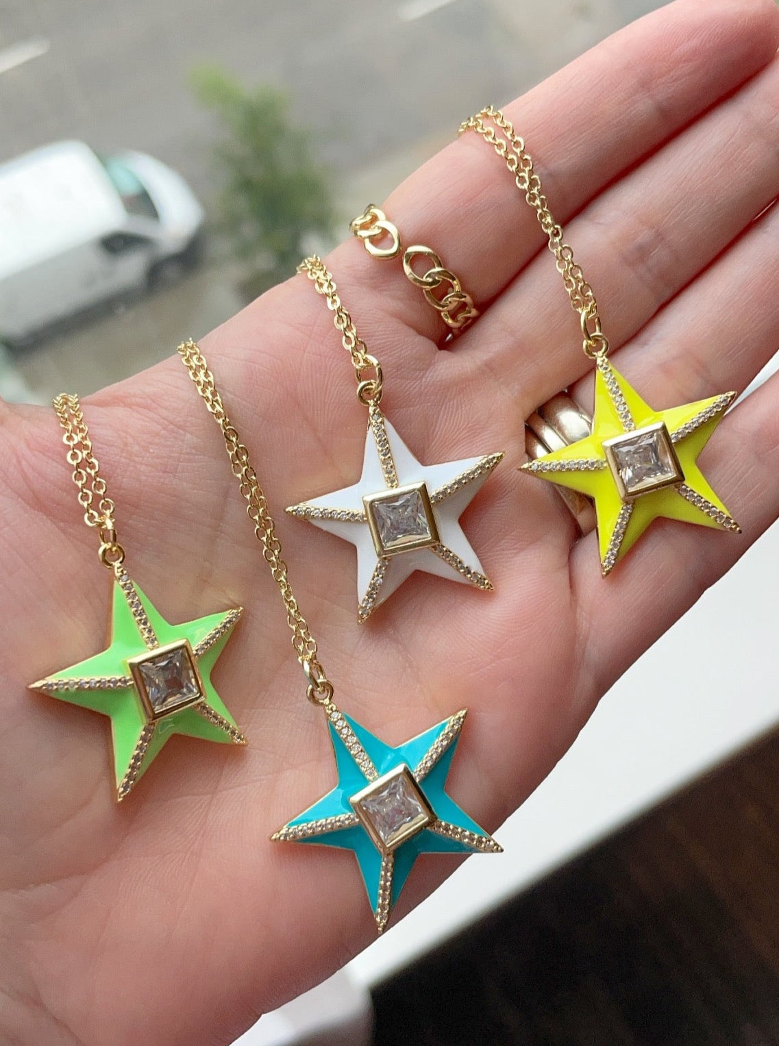 Enamel Star pendant necklace