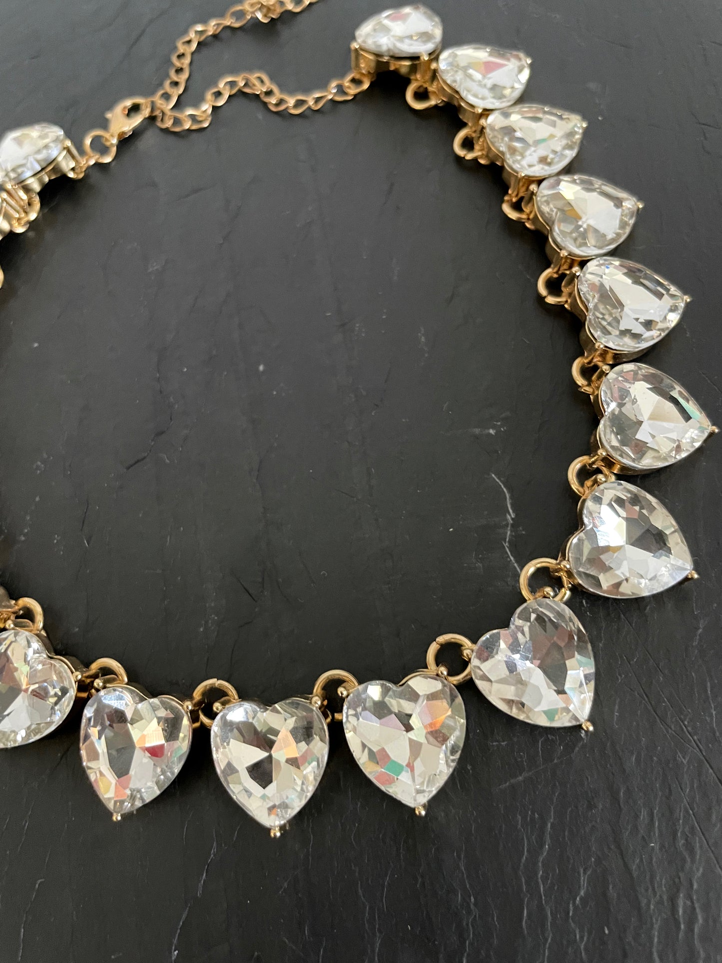 Heart shaped crystal stone Necklace- bracelet - earrings