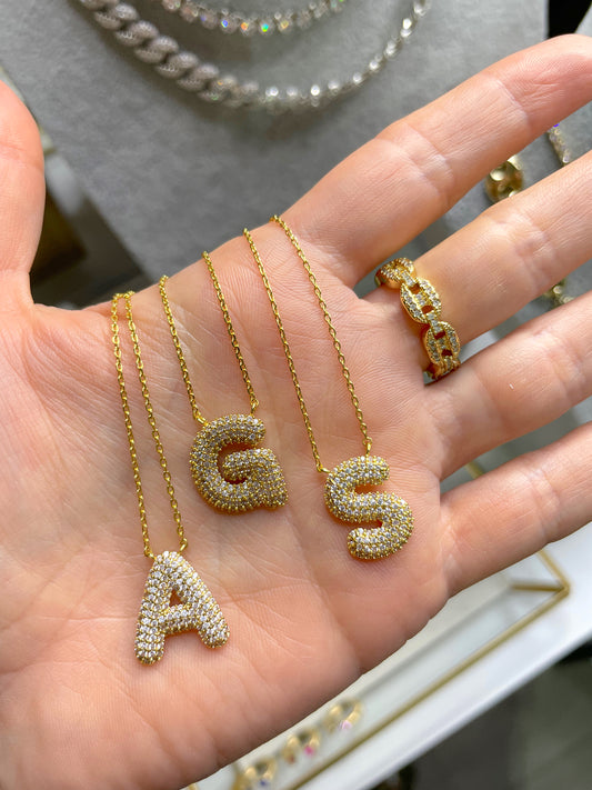Chunky sparkling letter necklace