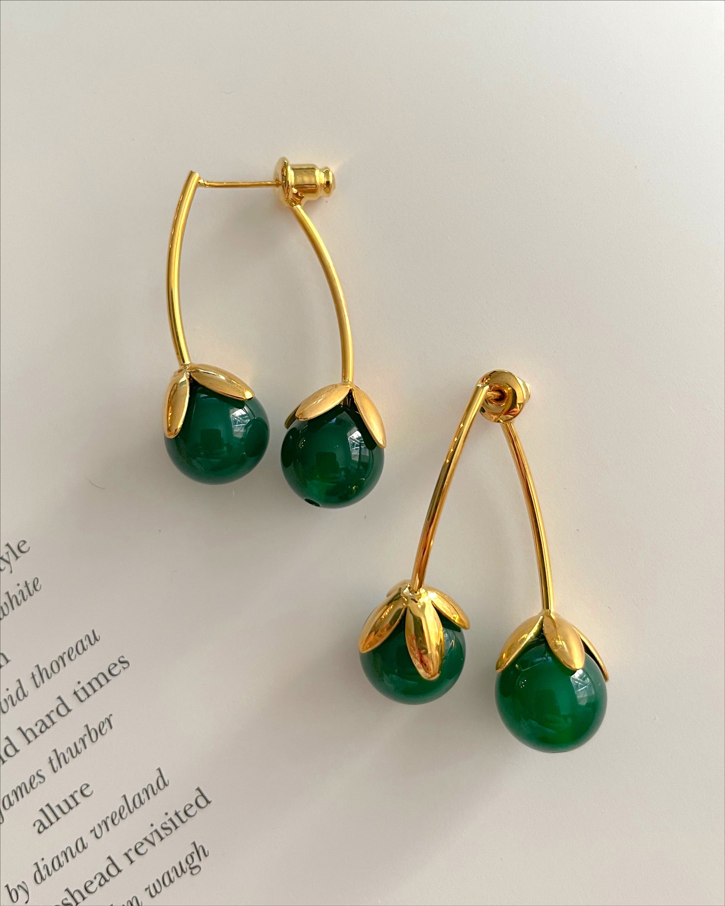 Cherry style stone earrings