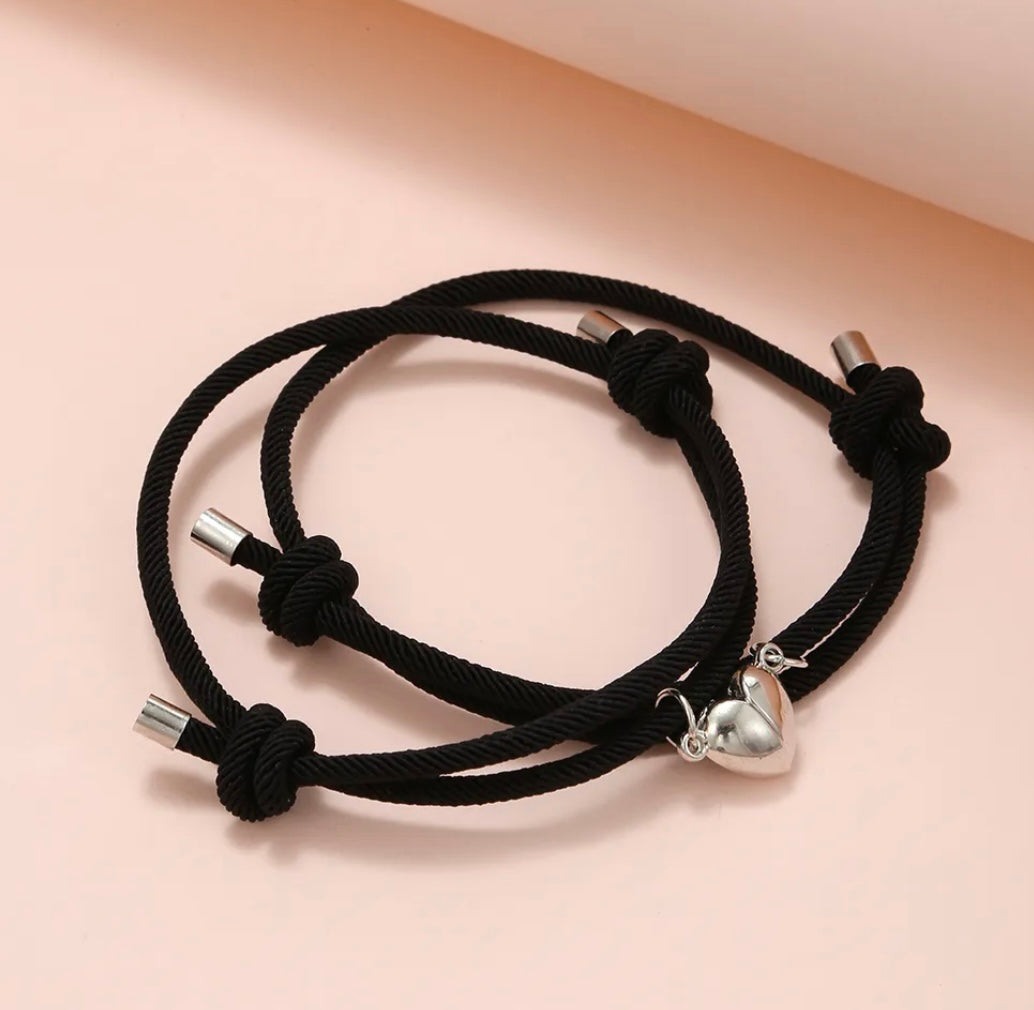 Magnet heart bracelets pair