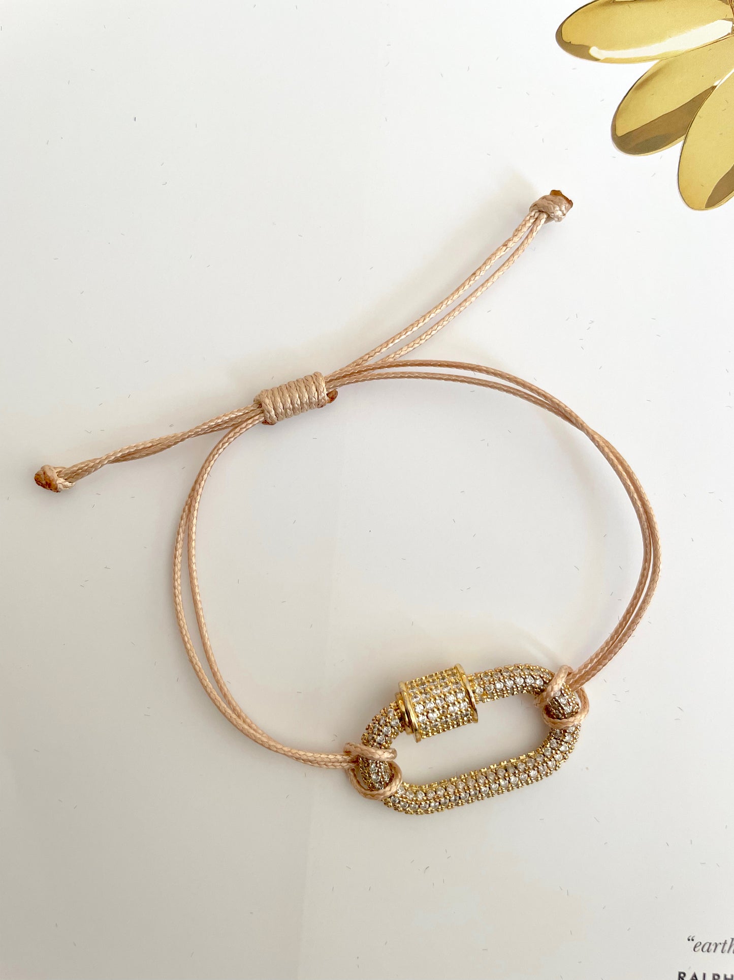 Zirconia charm adjustable bracelet