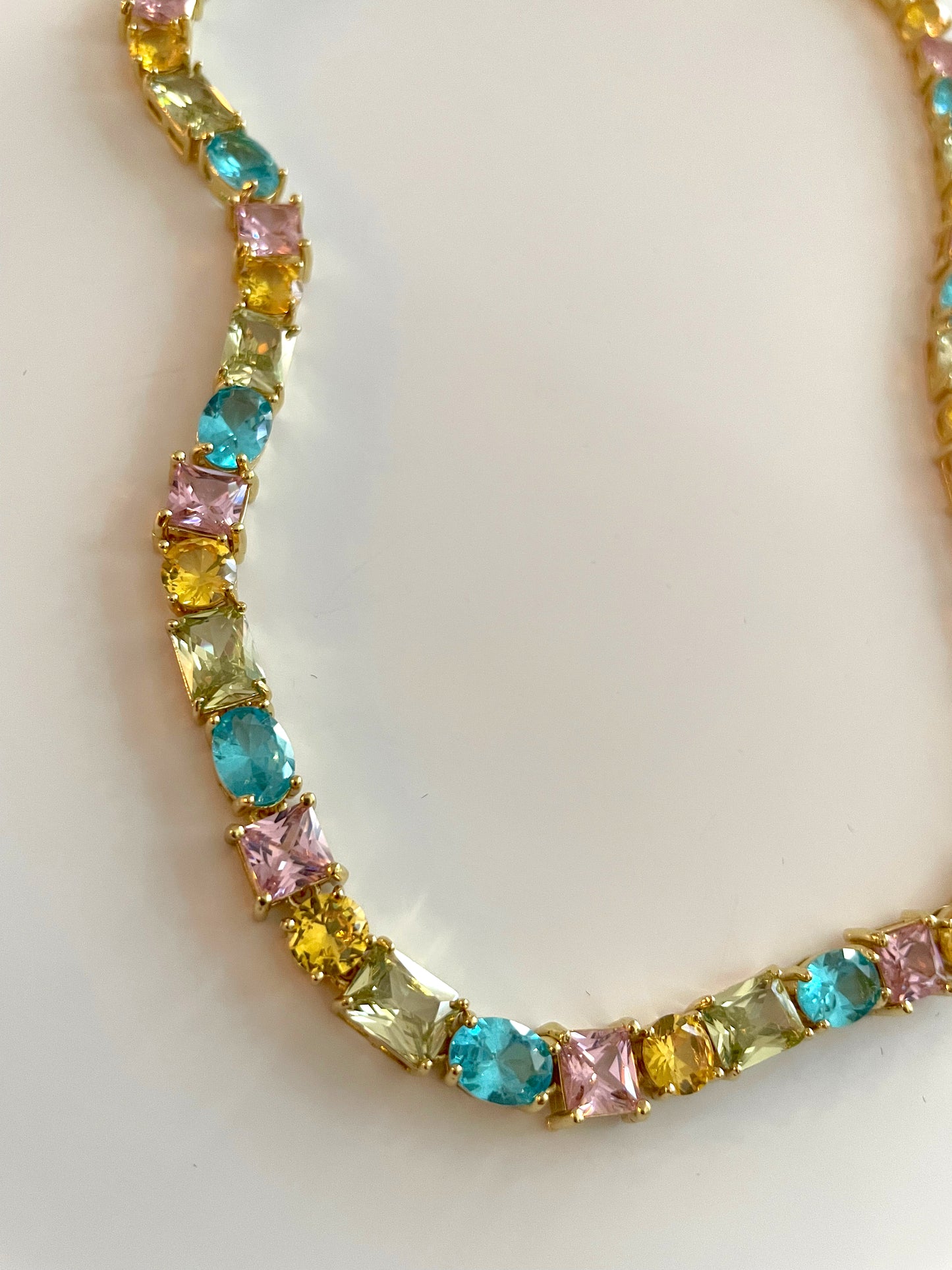 Pastel Crystals Zircon Bracelet Necklace