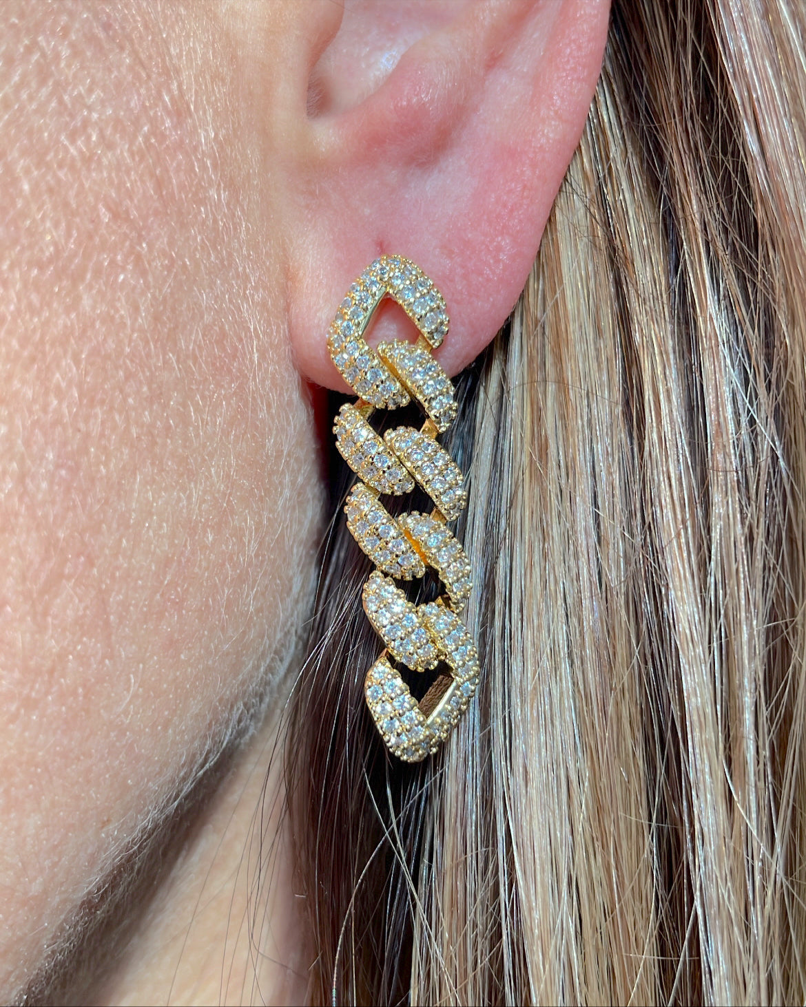 Iced Cuban link earrings