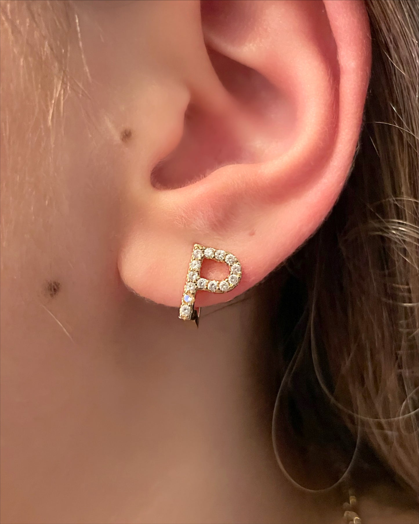 Reversible initial earrings