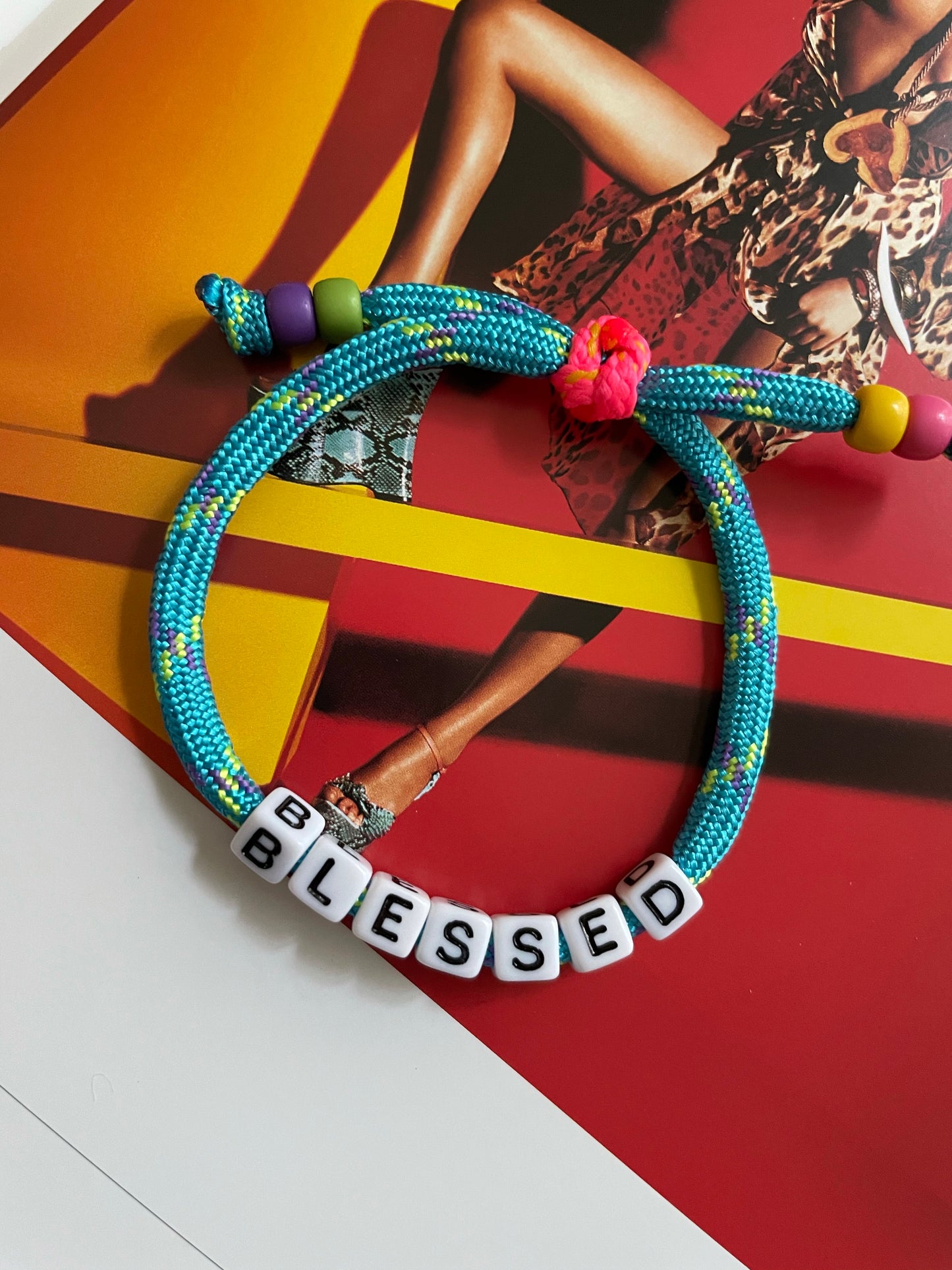 Colorful message adjustable bracelets