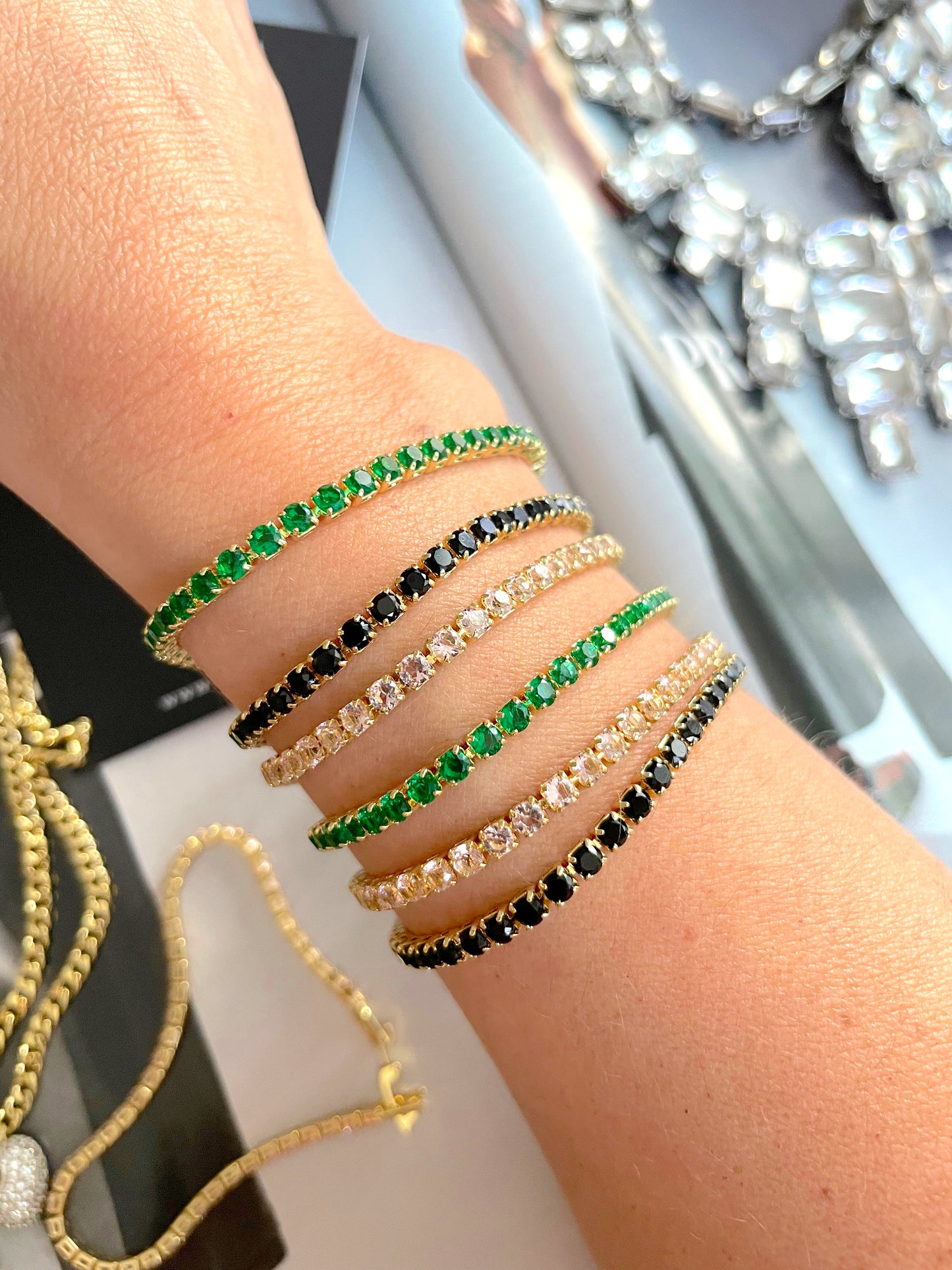 Colored zircon bracelets