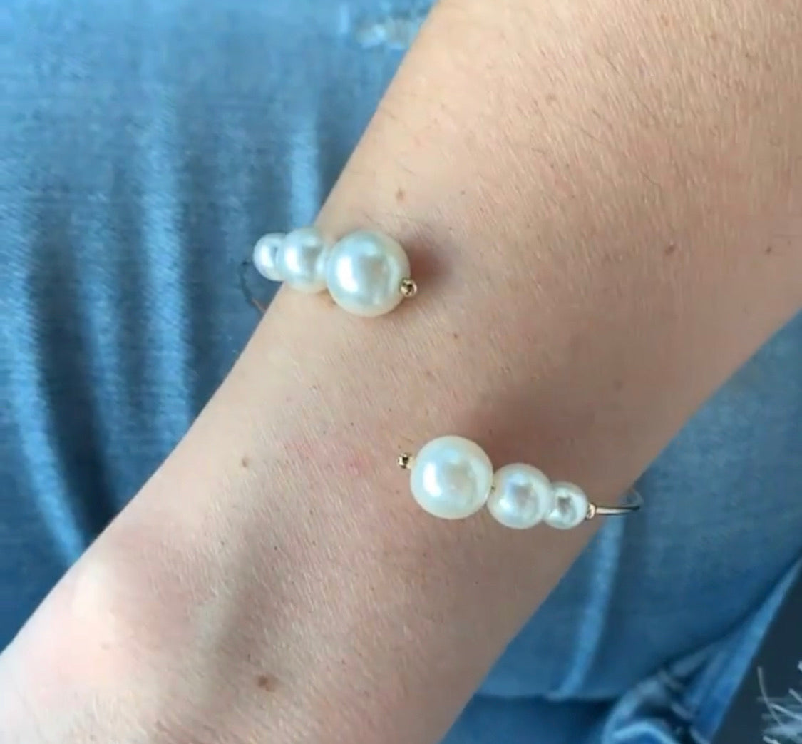 Pearled Open Bracelet