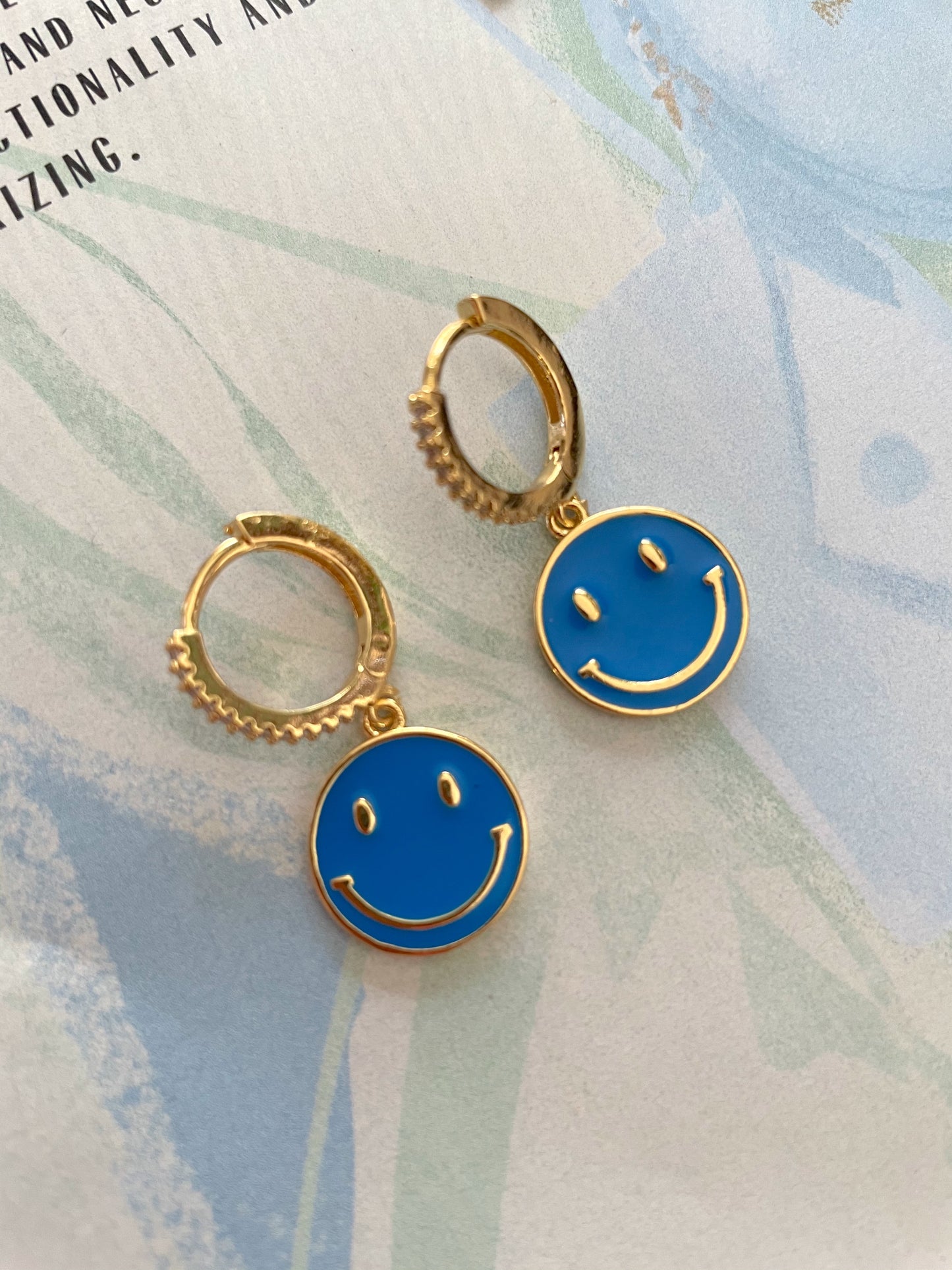 Colored Happy Face earrings