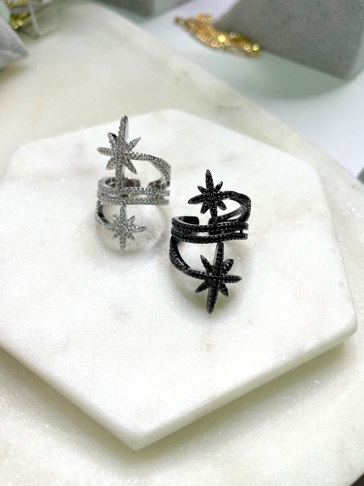 Double star adjustable ring