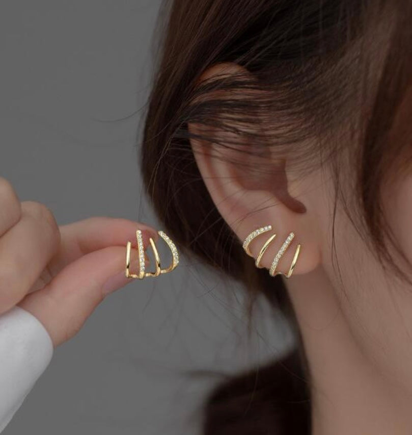 4 layered earrings