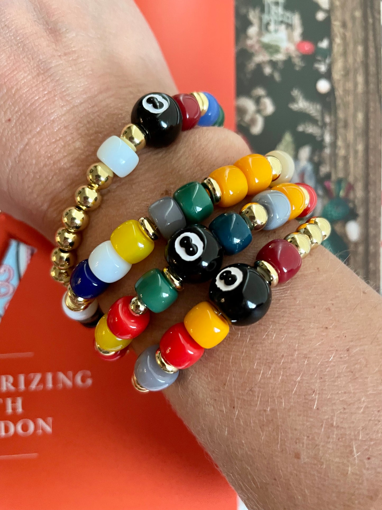 8 Ball colorful bracelets