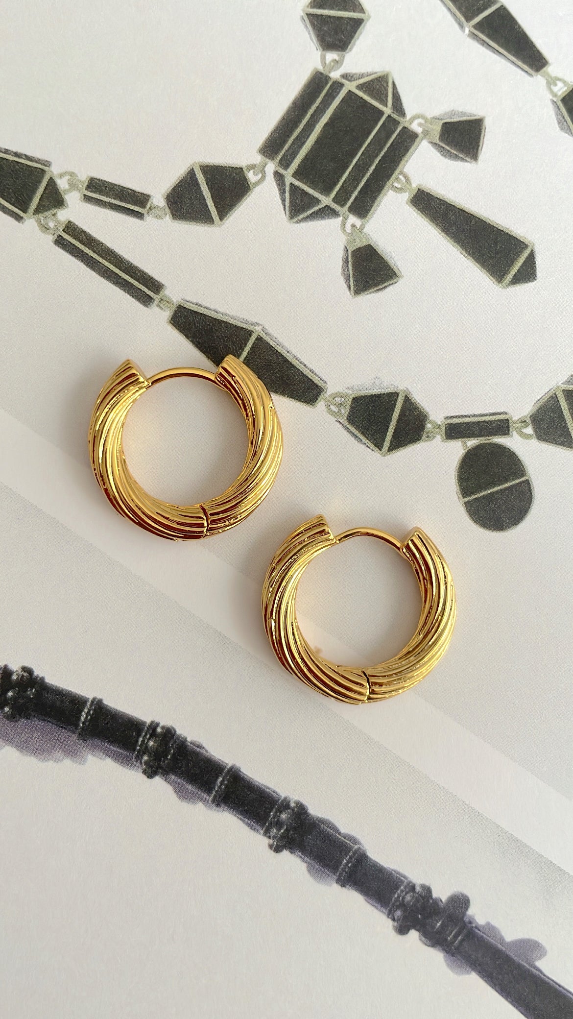 Stainless steel gold hoops