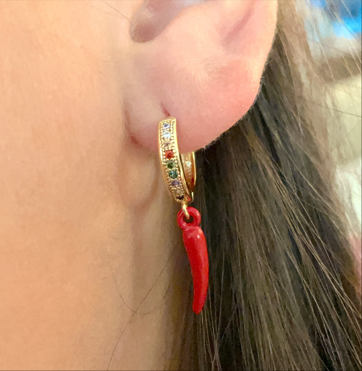 Piment rouge 🌶 Boucles d'oreilles