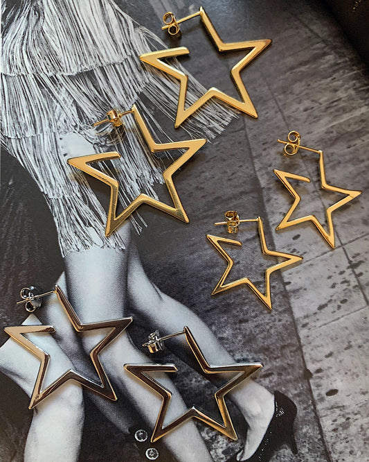 Gold Plated Stars Earrings