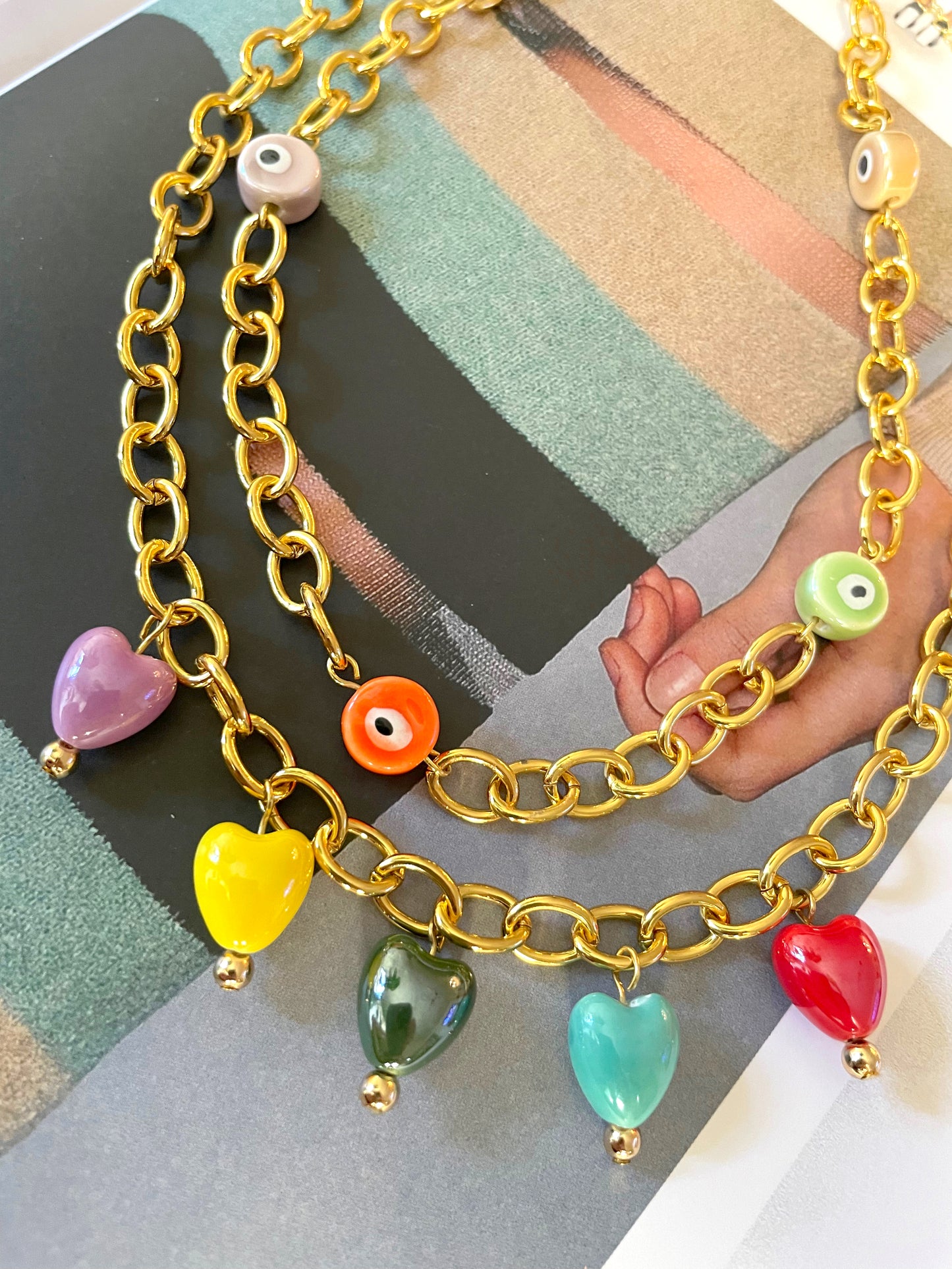 Ceramic charms style necklaces