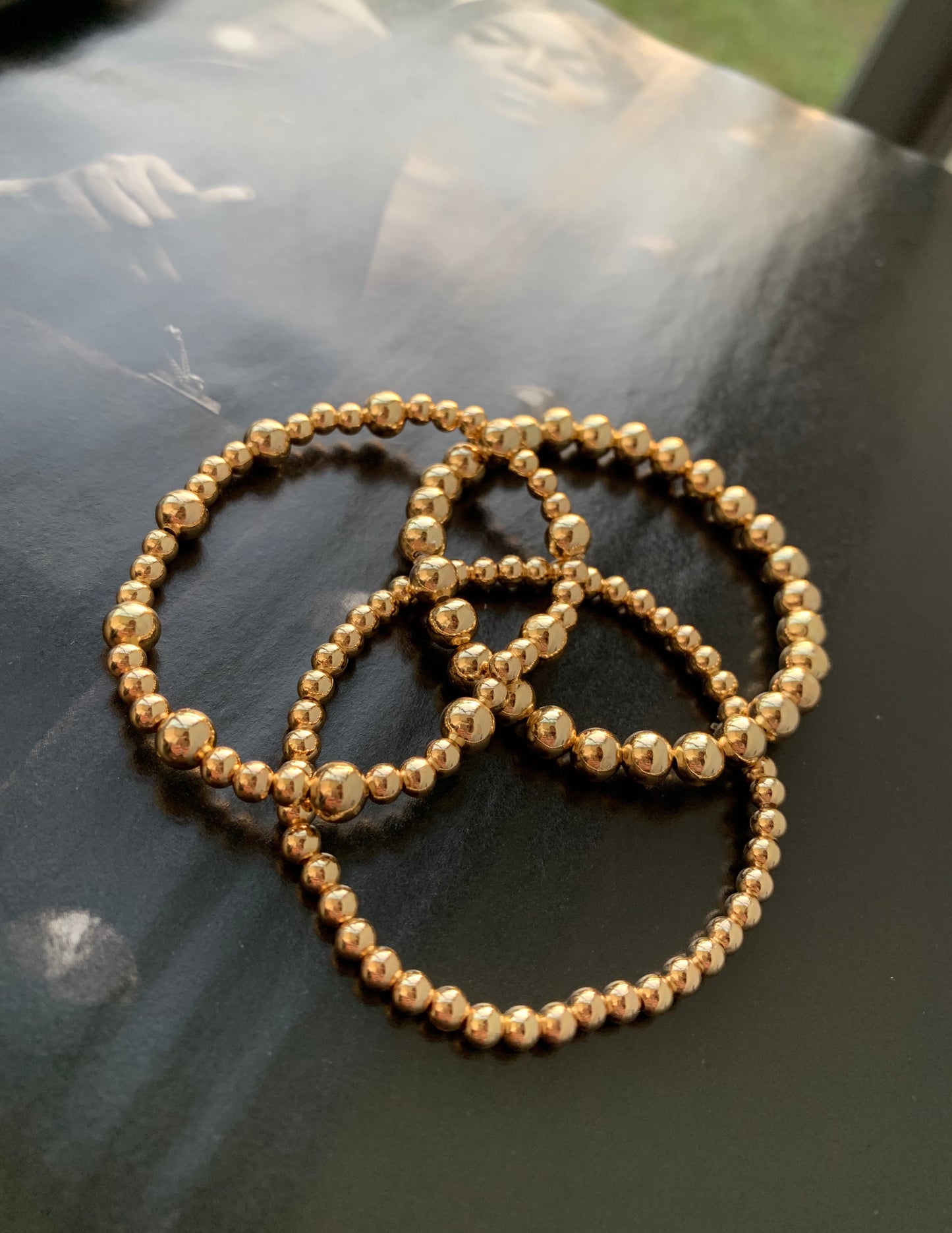 Bracelets de perles plaqués or